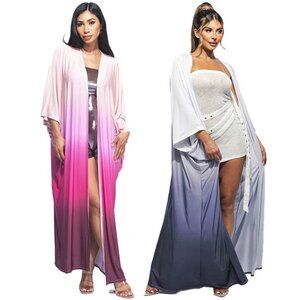 🌸 Ombre Maxi Kimono – Elegant & Flowing Duster 🌸